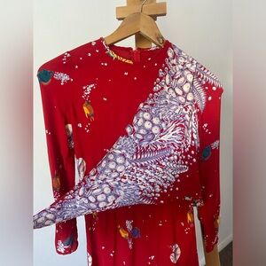 Vintage midi  red dress, Z Warrem,size 2
